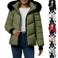 thumbnail image 1 of YOIAVAIOY Womens Puffer Jackets Winter Warm Quilted Coats Thicken Waterproof Windproof Puffer Jackets with Faux-Fur Hood Comfy Down Jackets Light Blue S, 1 of 6