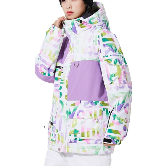 YOIAVIAOY Girls Waterproof Ski Jacket Windproof Winter Coat Warm Snow Coat with Removable Hood Camouflage M