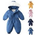 thumbnail image 1 of YOIAVIAOY Snow Suit for Girl Boy One Piece Snowsuit Waterproof Windproof Winter Outdoor Sets Overalls Snowboarding Ski Set Dark Blue 90, 1 of 10