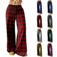 thumbnail image 1 of YOIAVIAOY Womens Lounge Plaid Pajamas Comfy Soft Casual Pants High Waist Plus Size Pj Pants Red XXXXXL, 1 of 10