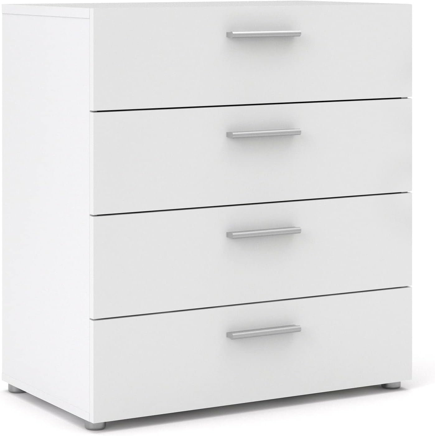 Austin 4-Drawer Sleek White Dresser with Metal Hardware