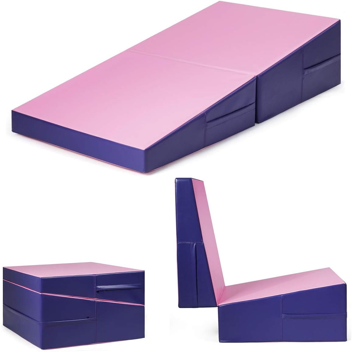 YOJFOTOOU. Gymnastics Wedge Mat, Folding and NonFolding Incline Gym Fitness Skill Shape