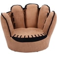 thumbnail image 1 of YOJFOTOOU. Kids Couch, Toddler Chair Sofa with Solid Wood Frame & Baseball Glove Design, Children Armchair for Play Room, Nursery, Kindergarten, Kids Room, Gift for Boys & Girls, Kids Sofa (Brown), 1 of 4