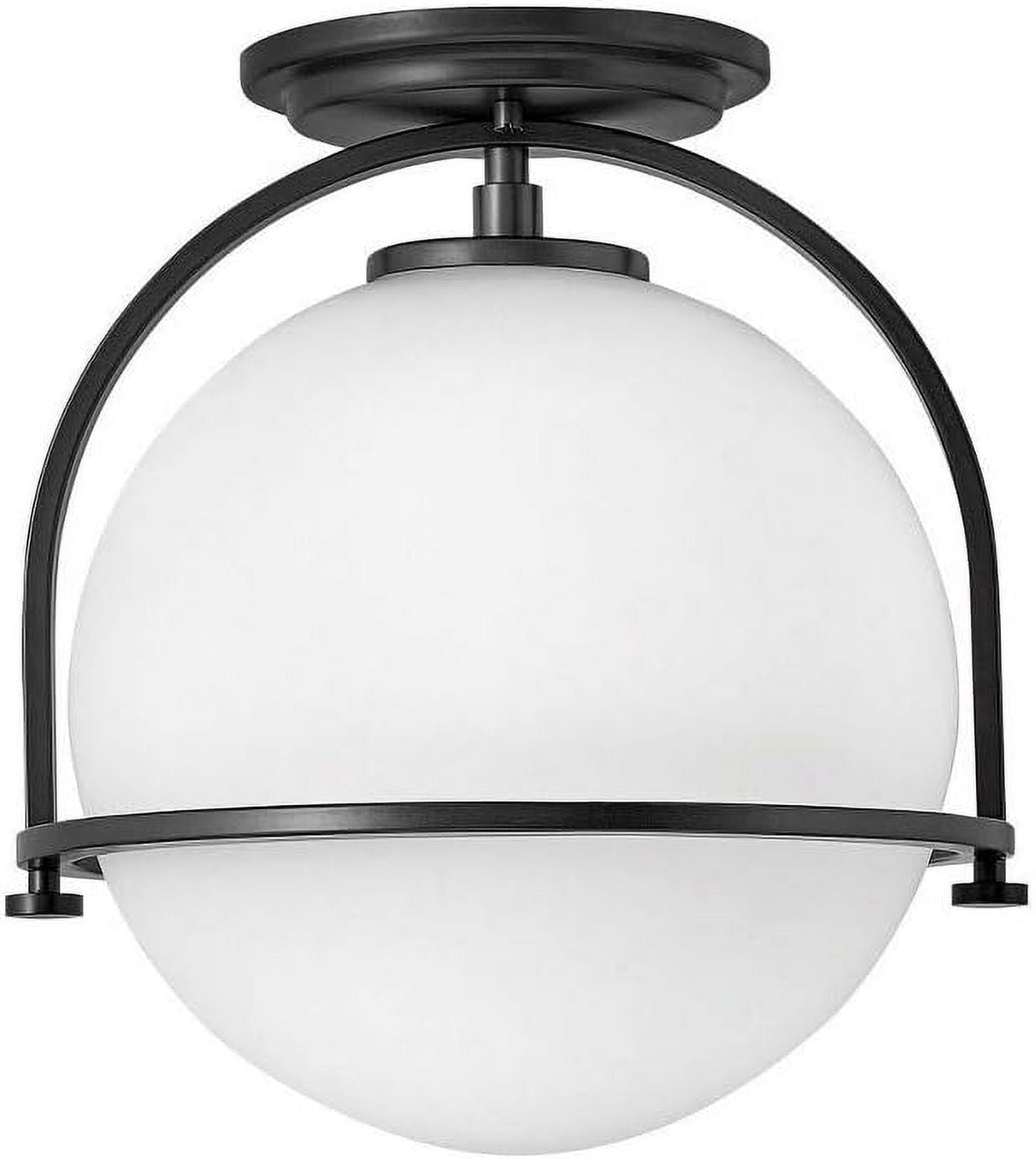 Somerset Chic Bronze & Glass Globe Ceiling Light