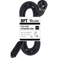 YOJOE 8 ft Flat Plug Extension Cord with Multiple Outlets 3 Prong, 3