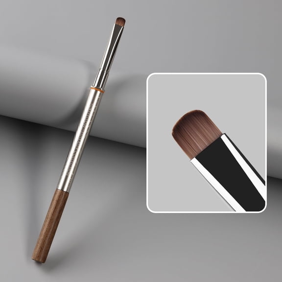 YOKEFELLOW EliteAlly Nail Art Brushes, 2-in-1 French Tip Brush and Clean up Brush for Gel Nail Polish, Base Gel Short Round Brush Professional Nail Tool (EA01 ROUND-S)