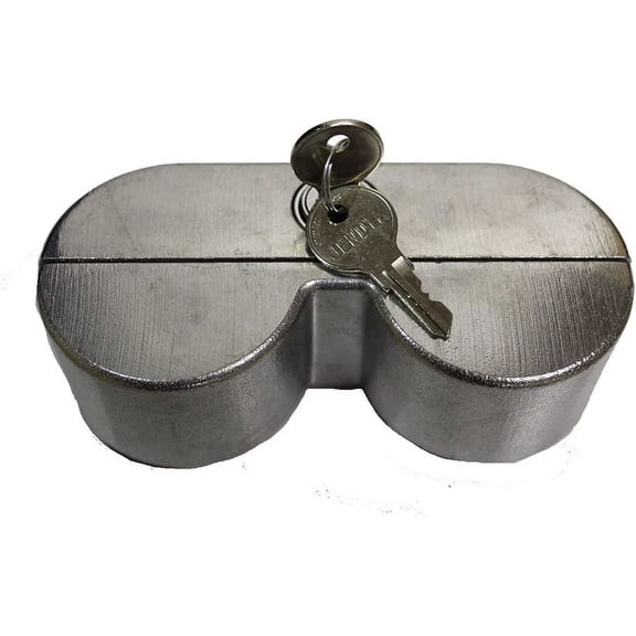 YOKEMK4-KA Double Knob Tractor Air Brake Lock (Keyed Alike), 1 Pack, Anodized Silver