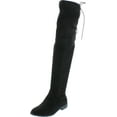 thumbnail image 1 of YOKI Anora Women's Drawstring Side Zipper Low Heel Thigh High Boots, 1 of 7