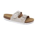 thumbnail image 1 of Women’s Rhinestone Double Buckle Sandals – Comfortable Cork Footbed Summer Slide Sandals, 1 of 7