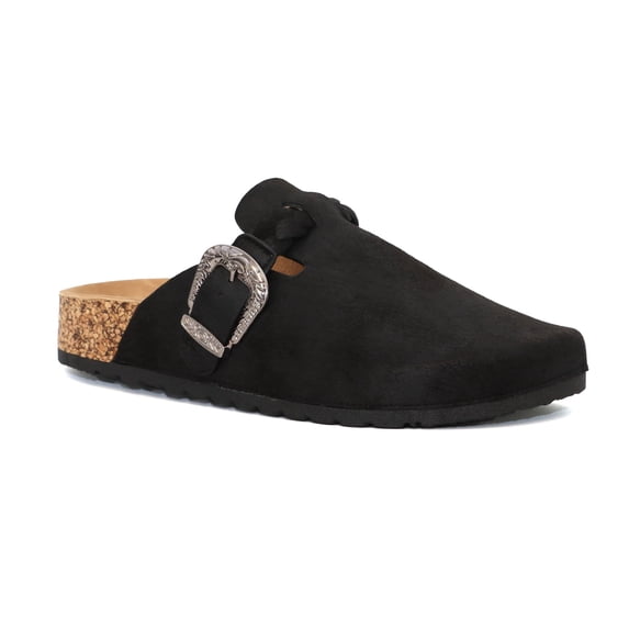 Women's Braided Strap Clogs – Western Buckle Slip-On Clogs for Everyday Wear