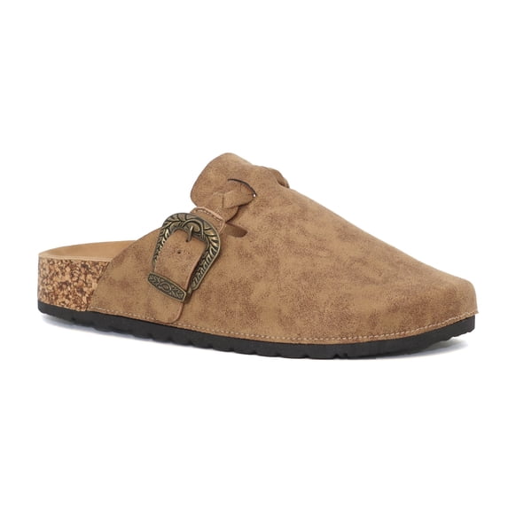 Women's Braided Strap Clogs – Western Buckle Slip-On Clogs for Everyday Wear