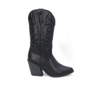 Womens Western Cowgirl Boots   Pointed Toe Mid-Calf Cowboy Boots