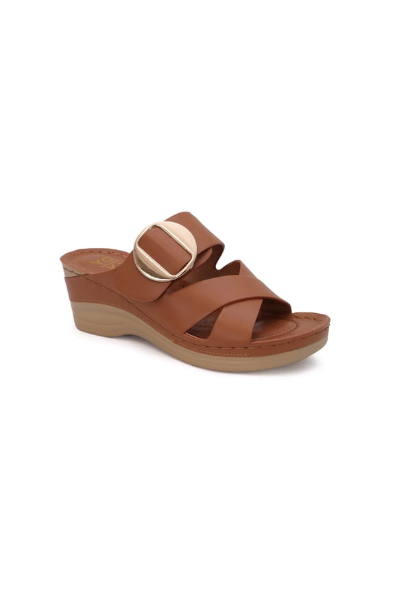 Women's Wedge Sandals  Comfortable Buckle Slide Sandals for Everyday Wear