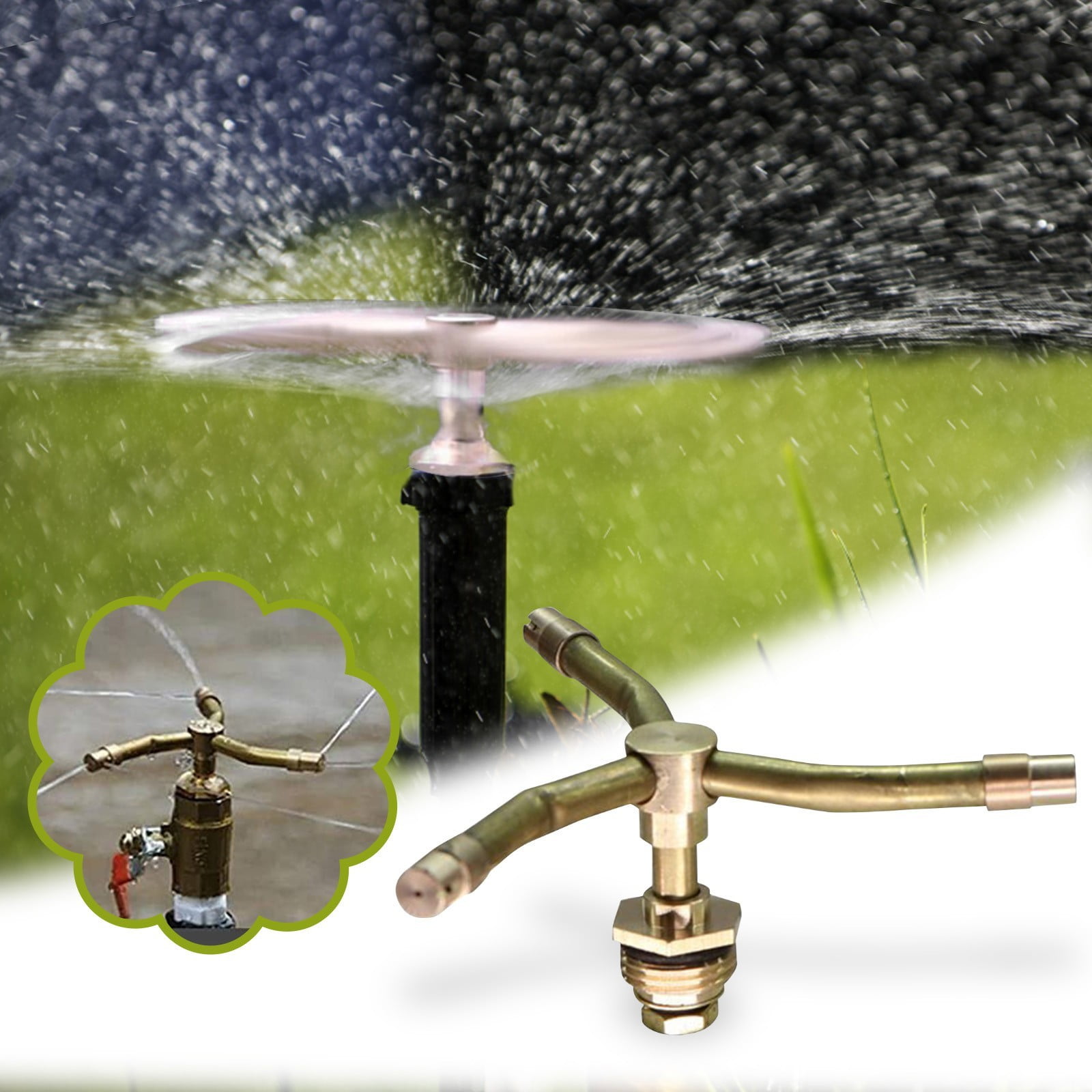 YOKIUYI Rotary Sprinkler 360degree Spray Watering Sprinkler Roof Automatic Watering Flower