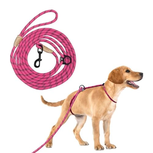 YOKUM GEAR 12ft No Choke Leash Long Rope Dog Leash, Anti Pulling