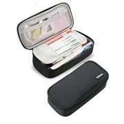 YOKUMA Pencil Case,Large Capacity Pencil Pouch,Aesthetic Zipper Pencil Box, Back to School Supplies for College Student Teen Adults, Black