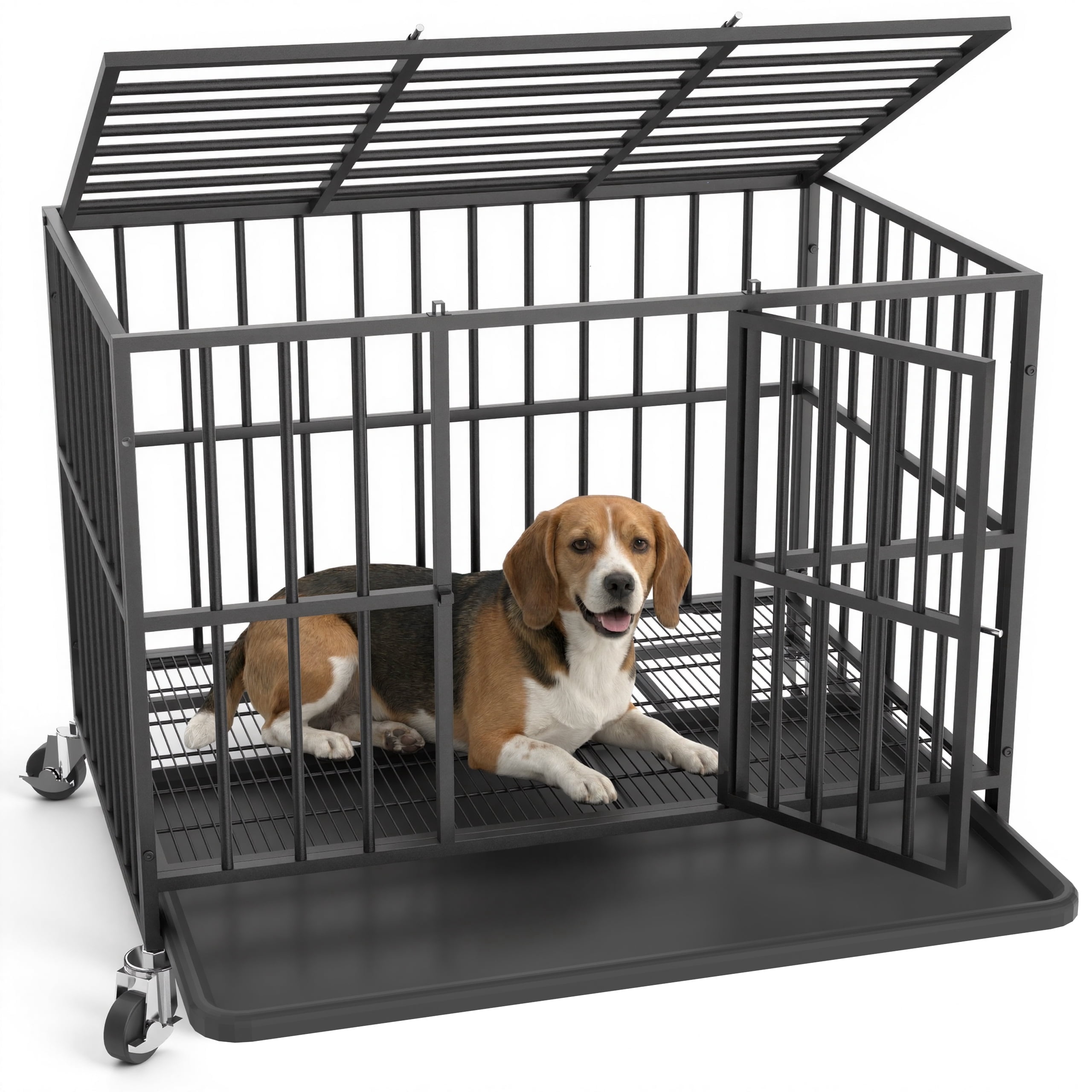 Image result for YOKWOK 38" Heavy Duty Dog Crate for Small Dogs, Indestructible Chew ...