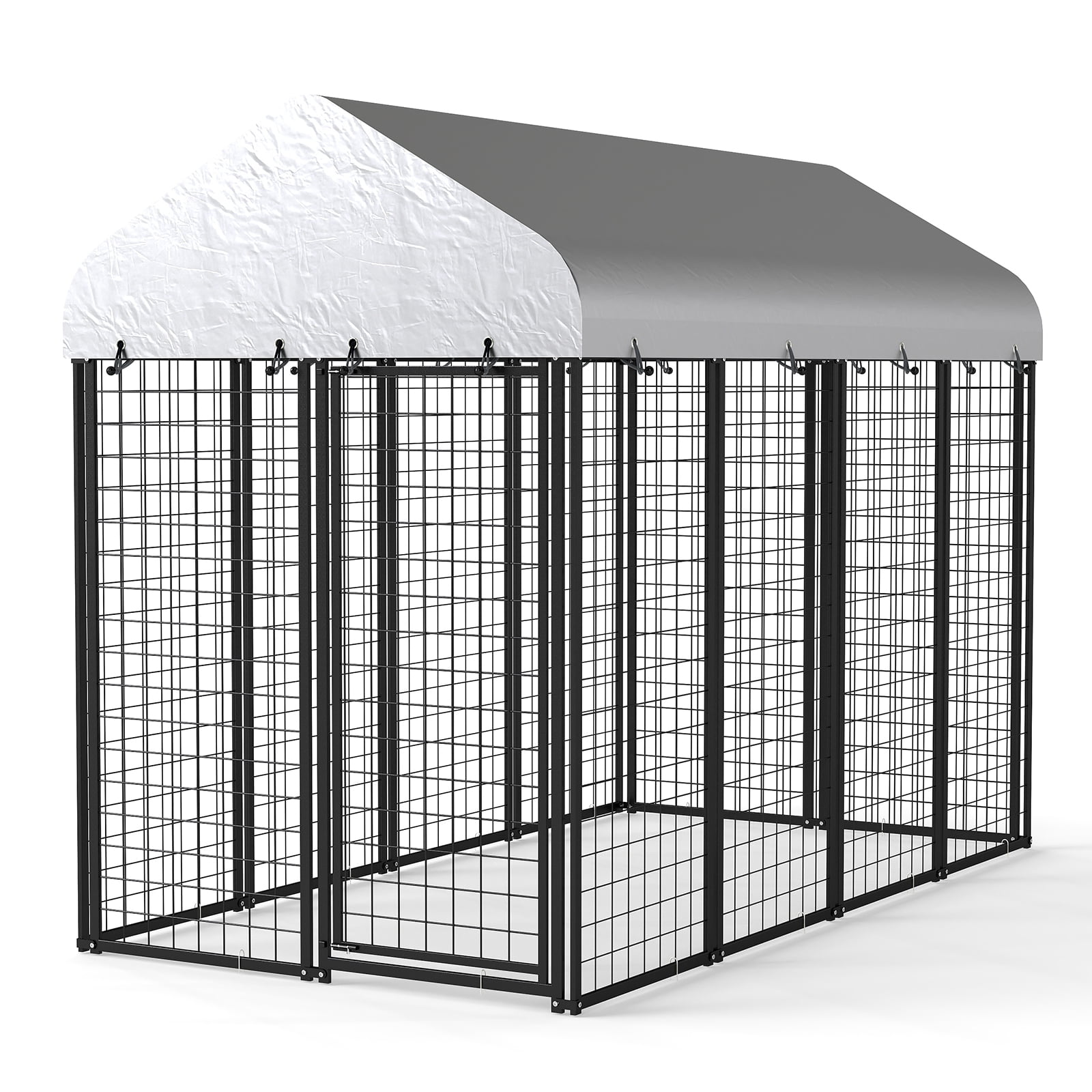 Image showcasing YOKWOK 8.1×4.3 ft Outdoor Dog Kennel with Anti-Rust Galvanized Welded ...