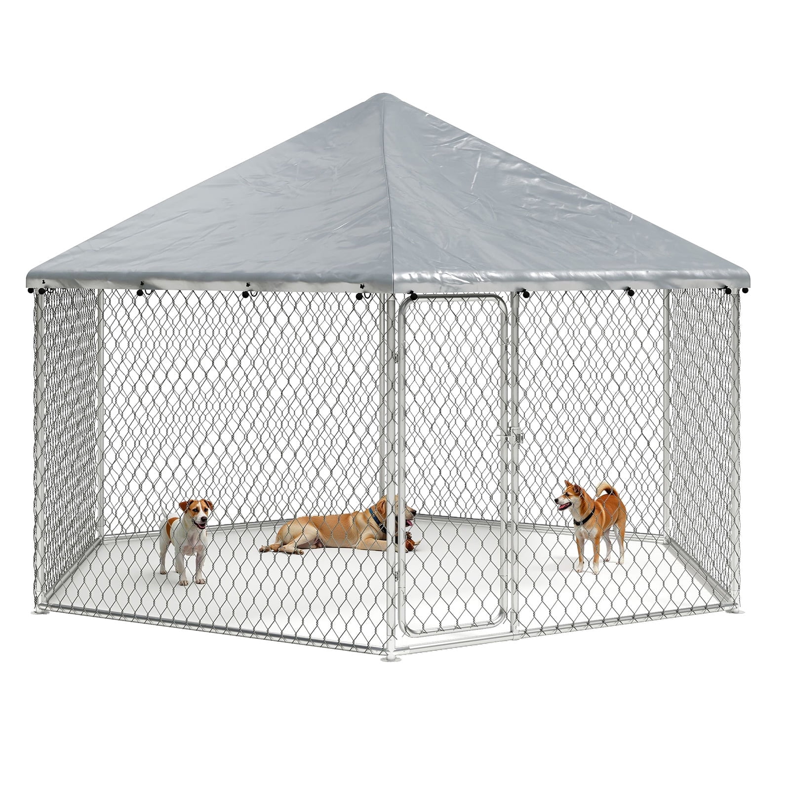 Stunning High Security Outdoor Pet Enclosure With Netting Roof image