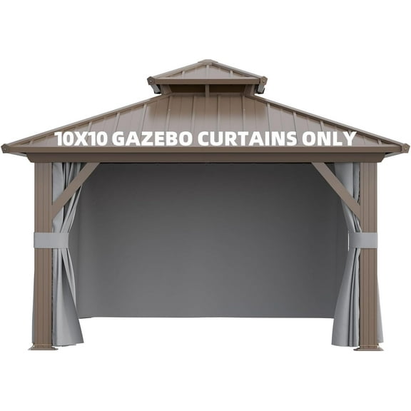 YOLENY Gazebo Universal Replacement Privacy Curtain, Outdoor Panels Sidewall Curtains with Zipper, Hooks and Rings Included for Garden, Backyard and Patio