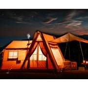EROMMY Mobile Home Inflatable Tents for Camping Quick-Setup, Family Glamping Tent Spacious 8-Person, 4 Season Use, ‎Beige