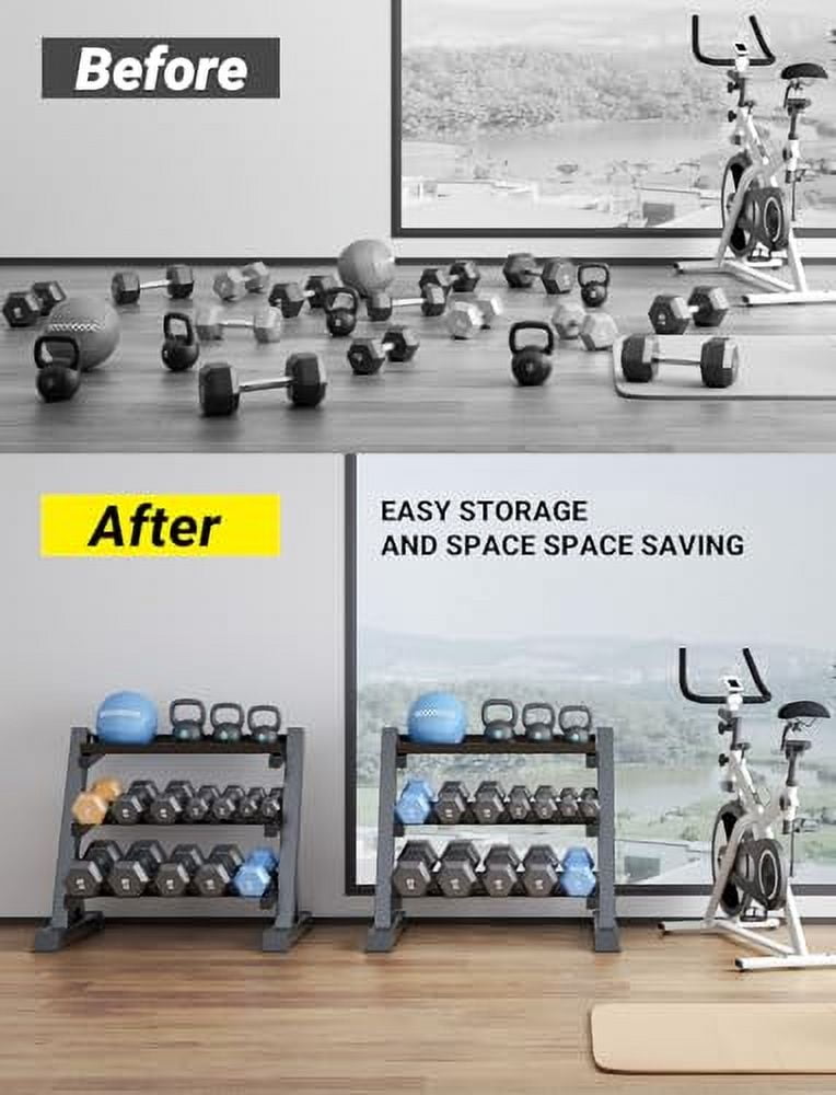 Weight Rack For Home Gym Adjustable 3-Tier Dumbbell Rack | Heavy