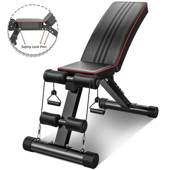 YOLEO Adjustable Weight Bench for Full Body Workout, Foldable Flat/Incline/Decline FID Bench Press for Home Gym, 330 lbs weight max