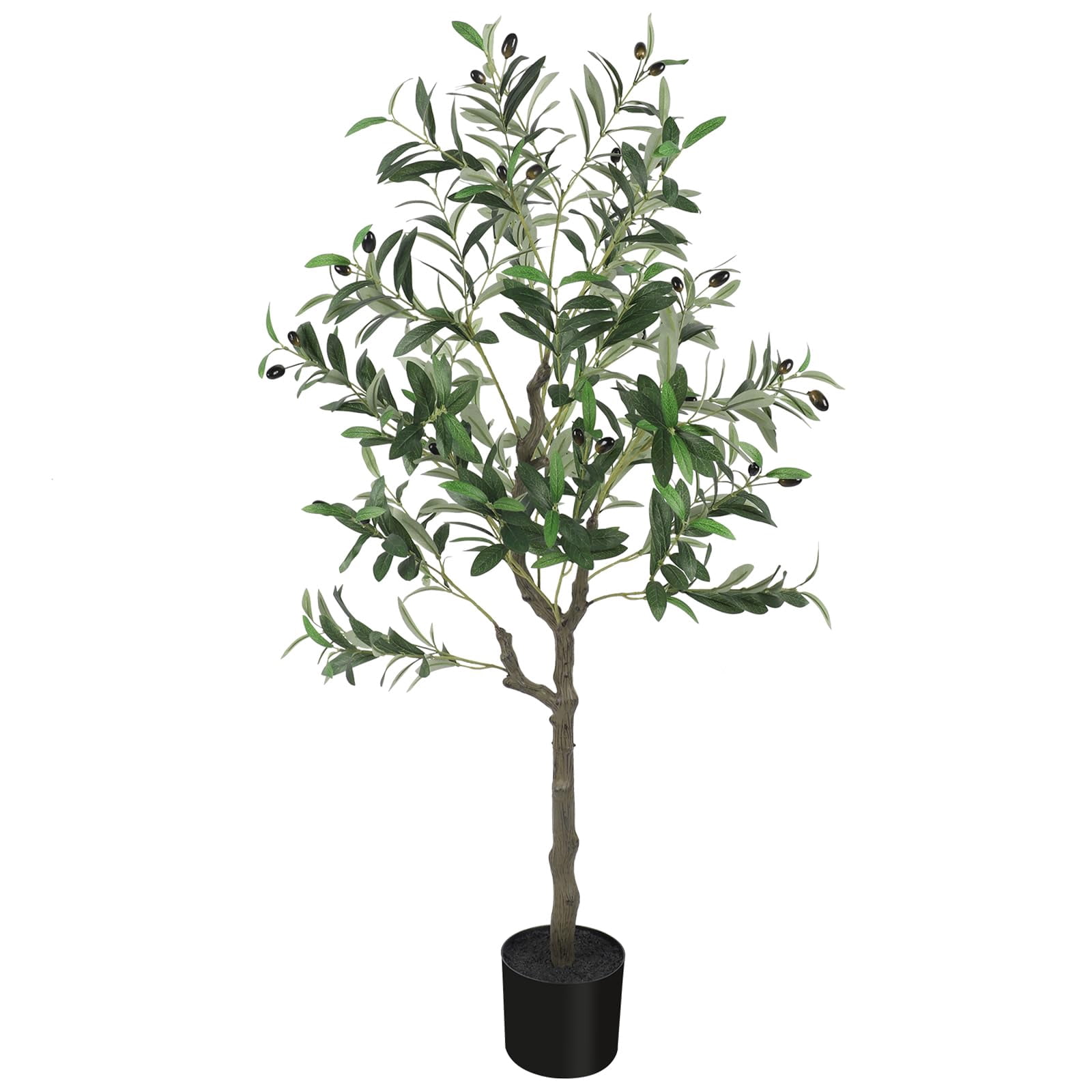 YOLEO Artificial Olive Tree 4FT Tall Faux Silk Plant for Home Office ...
