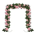 thumbnail image 1 of YOLETO 2 Pack Artificial Flowers  for Decoration, Fake Floral  Pink Rose Vines, 1 of 7