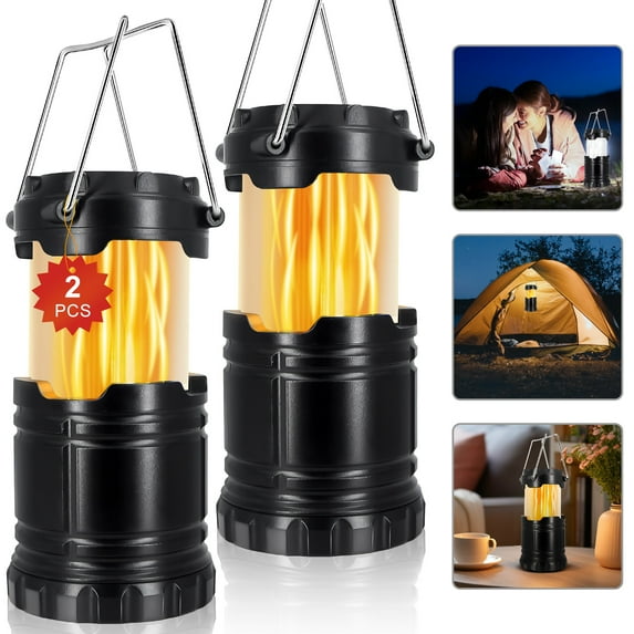 YOLETO Camping Lanterns, Battery Powered, Waterproof, Collapsible, 2-Pack, Compact and Durable - Walmart.com