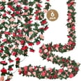 thumbnail image 1 of YOLETO 6 Pack Artificial Flower Garland-40FT Lush Rose Vines for Decoration, Hanging Floral Garlands for Bedroom, Wall, Weddings, Gardens & Home Decor (Mixed Pink), 1 of 9