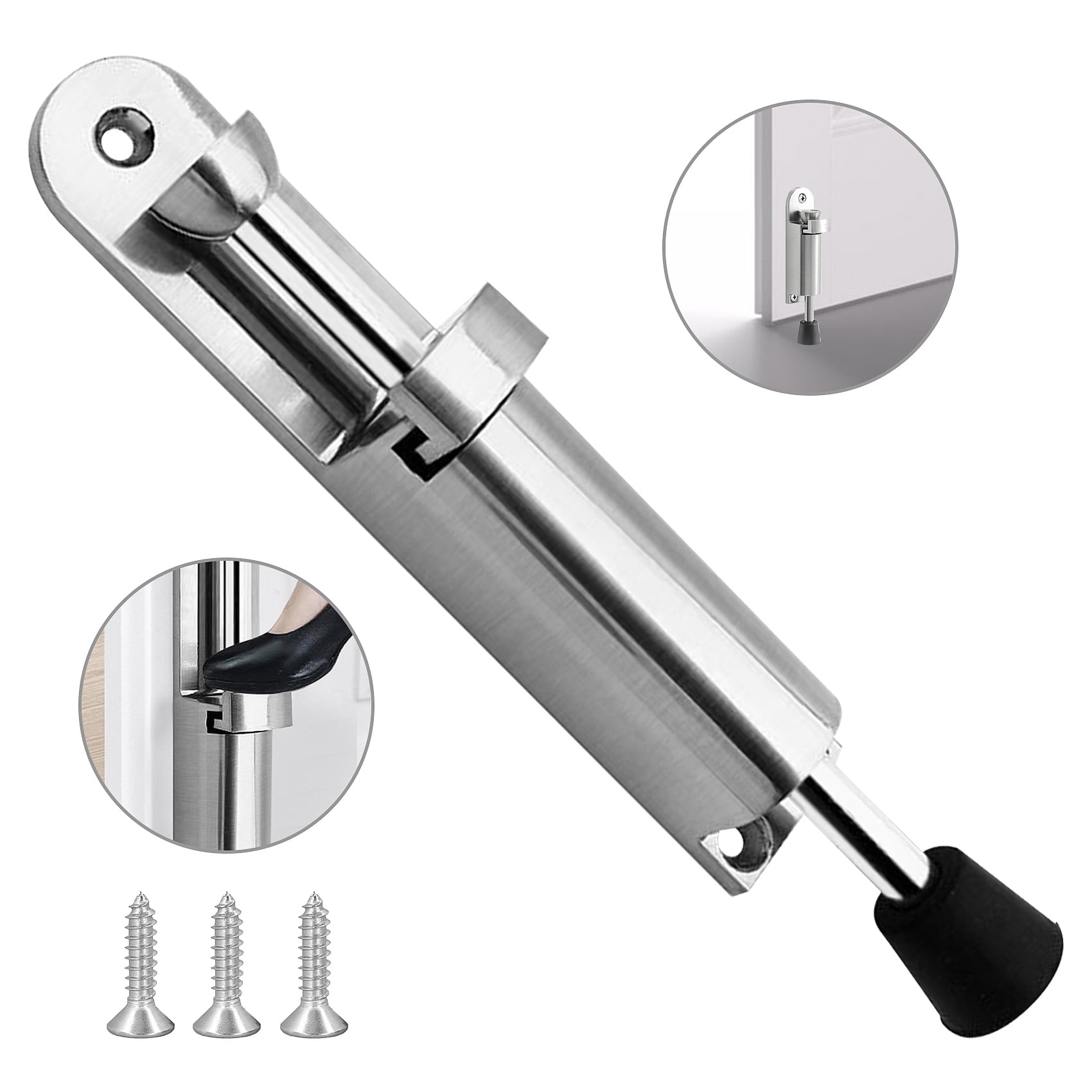 YOLETO Kickdown Door Stop, Heavy Duty Door Stopper with Kick Down Step