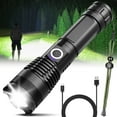 thumbnail image 1 of YOLETO LED Flashlight, 90000 Lumens Super Bright Tactical Flashlight, Rechargeable Flash Light, 5 Modes Zoomable Waterproof Flash Lights for Emergency, Outdoor, Home, Camping, Hiking, 1 of 8