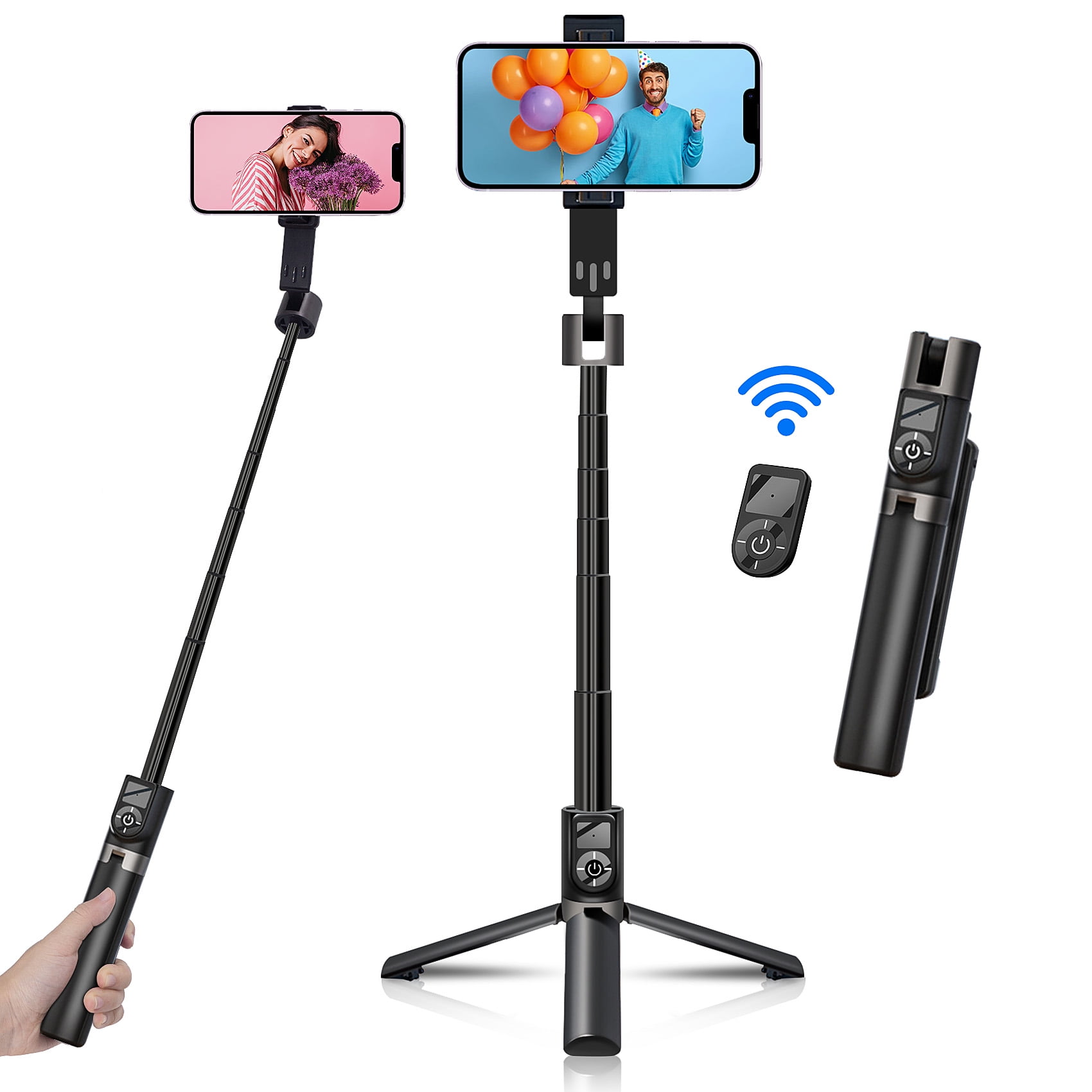 YOLETO Selfie Stick Tripod with Remote, 40" Extendable Aluminum Pocket