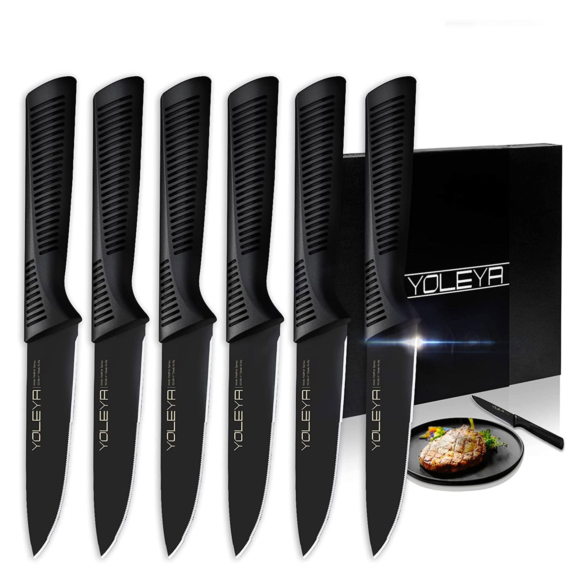 GPED Steak Knives Set of 8, 4.5-inch Serrated Steak Knife, Kitchen &  Dining