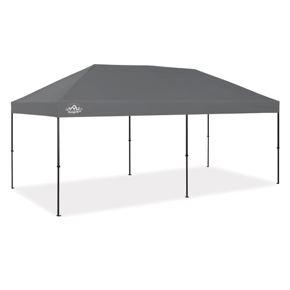 YOLI Fortitude EasyLift 200 Instant Pop Up Canopy, 10x20 Heavy Duty Pavilion with EasyLift Tech & Heat Reflective Top Gray