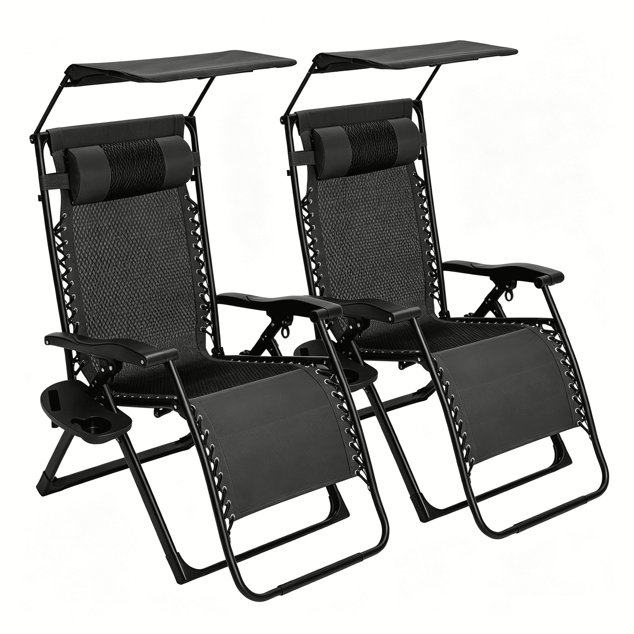 Yoli Zero Gravity XL Shade Folding Chair Grey 2 Pack