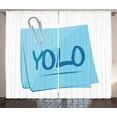 thumbnail image 1 of Ambesonne YOLO Curtains 2 Panel Set, Modern Slogan Abbreviation, 108" x 96", Grey Blue and Pale Blue, 1 of 3