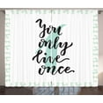 thumbnail image 1 of Ambesonne YOLO Curtains 2 Panel Set, Hand Lettering Calligraphy, 108" x 108", Mint Green White, 1 of 3