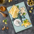 thumbnail image 1 of YOLO Cutting Board, Hand Lettering Calligraphy with Popular Saying in Cursive Writing, Decorative Tempered Glass Cutting and Serving Board, Small Size, Mint Green White, by Ambesonne, 1 of 1