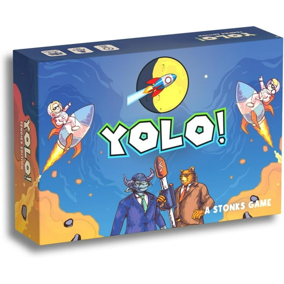 YOLO! WSB Edition – A Hilarious Stocks Game – Featuring Memes, Lambos, Yachts & Infinite Tendies – 2-5 Players, 30 Minutes (Ages 13+)