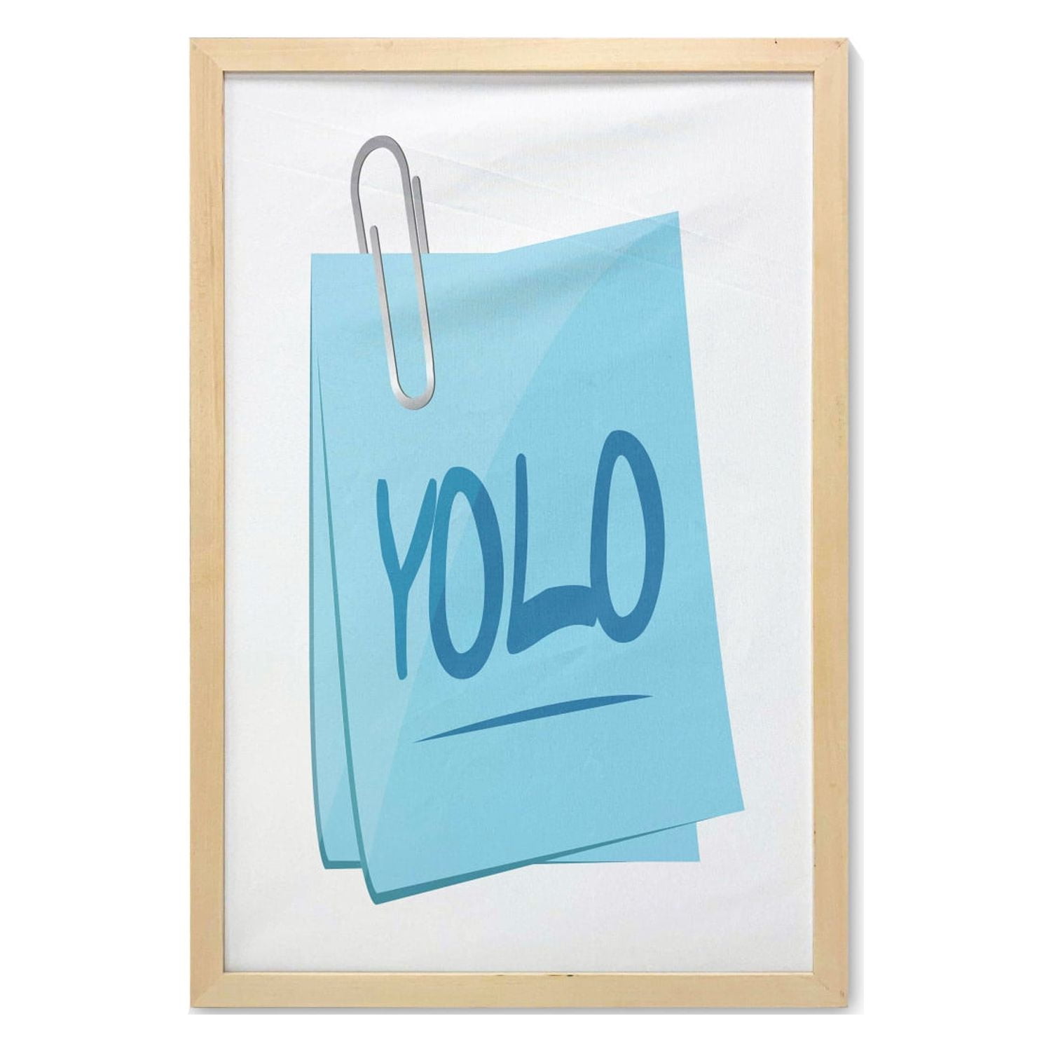 YOLO Wall Art with Frame, Abbreviation of Popular Contemporary Slogan