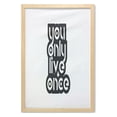 thumbnail image 1 of YOLO Wall Art with Frame, Modern Popular Phrase Motto of the Internet Generation Inspirational Lettering, Printed Fabric Poster for Bathroom Living Room, 23" x 35", Black and White, by Ambesonne, 1 of 2