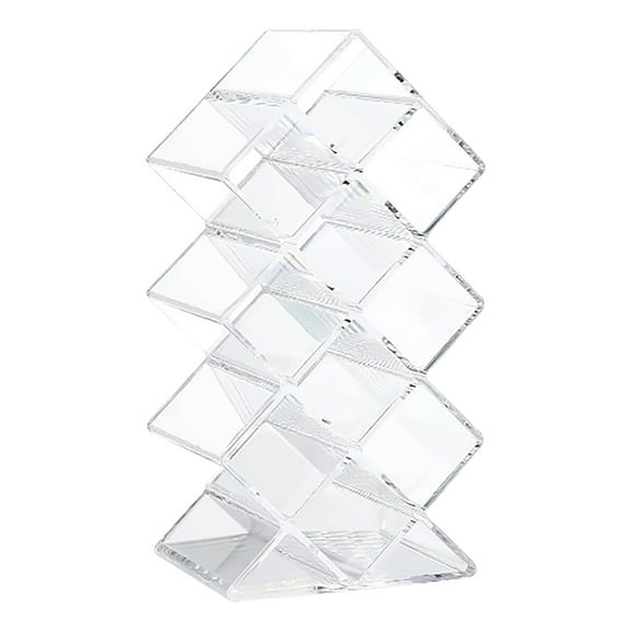YOLOKE 10-Slot Fish-Shaped Stackable Lipstick Organizer Tower with Clear Acrylic Storage Box for Lip Gloss Display, Durable and Easy to Clean