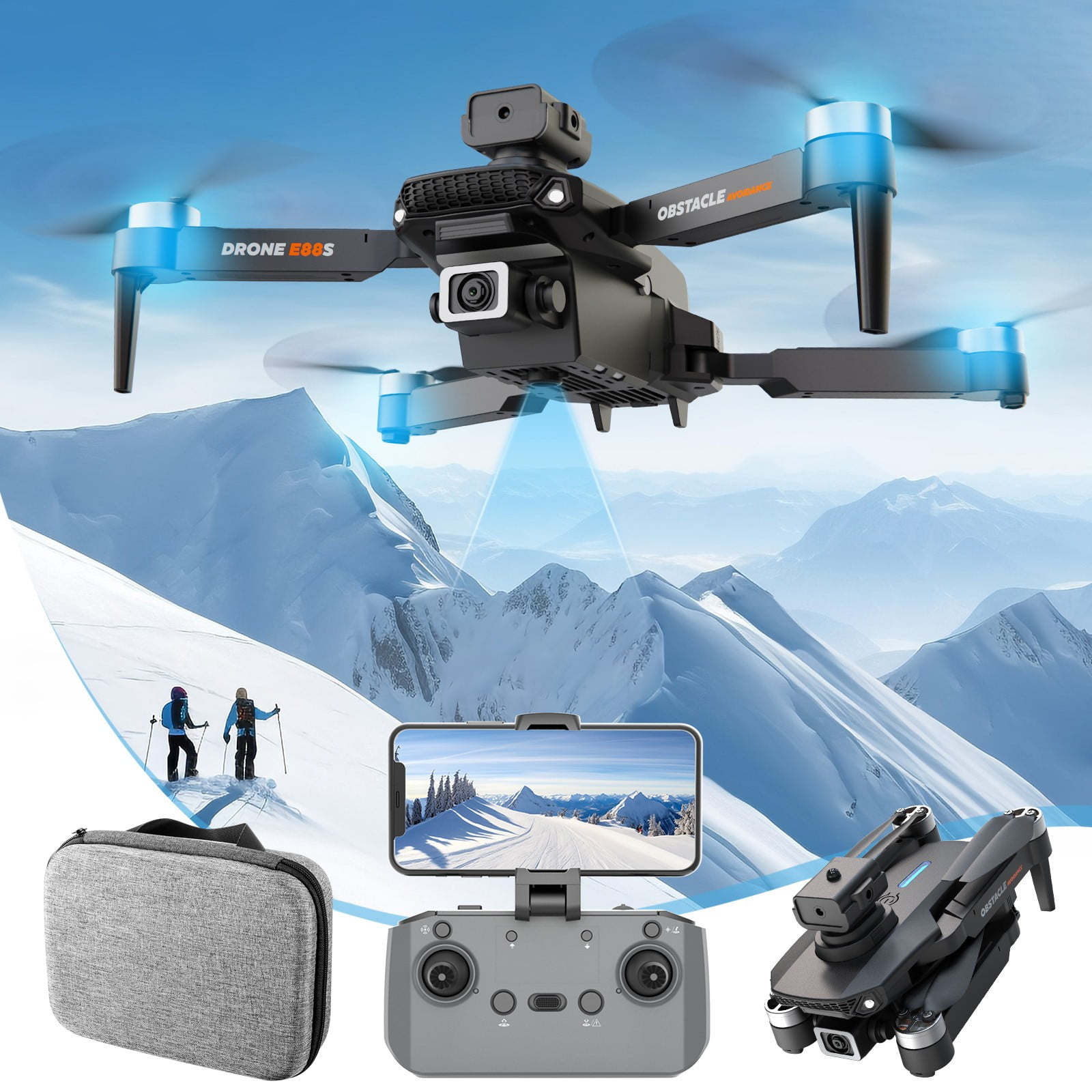 YOLOKE 1080P Camera Brushless Motor Drone with 2.4G WIFI FPV, Headless ...