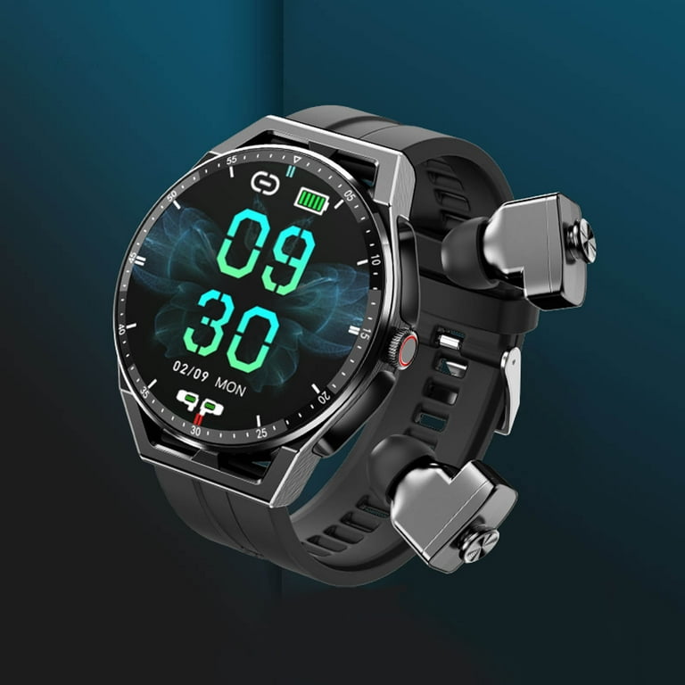 YOLOKE 2 in 1 Bluetooth Smart Watch Headphones with IPS Touch Screen Support Temperature Sound Recording and IP67 Waterproof Rating Multi Sport Mode and Music Player Walmart