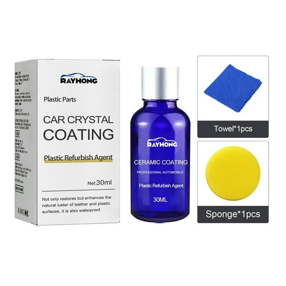 YOLOKE 30ml Plastic Restorer for Cars, Ceramic Coating Trim Restore, Water-Resistant and Ray-Proof Hydrophobic Finish, Non-Dressing Interior Leather and Plastic Reviver