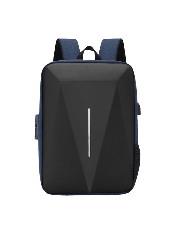 YOLOKE Anti-Theft Hard Shell Backpack, Expandable Slim Business Travel Laptop Backpack for Men, Water Resistant Black Laptop Bag(Blue)