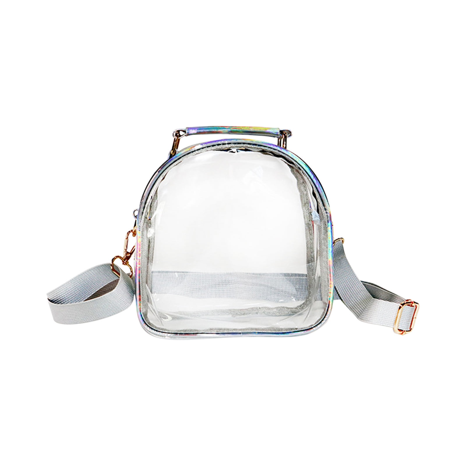 YOLOKE Clear PVC Crossbody Bag with One Shoulder Strap, Minimalist