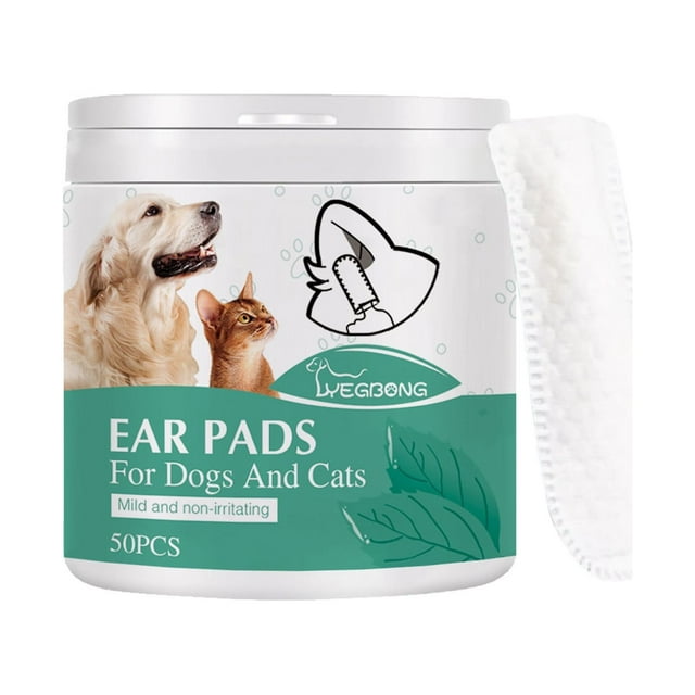 YOLOKE Dog and Cat Ear Cleansing Wipes Ear Cleaner Solution for Pets to Alleviate Itching and